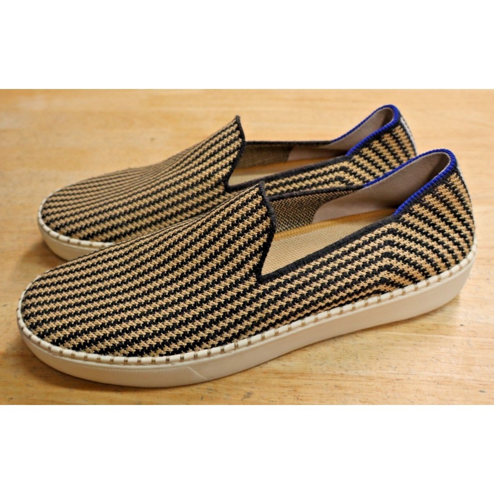 Rothy's The Original Slip On Toffee Stripe Hemp Sneakers Shoes Women's 9.5 - Picture 4 of 11